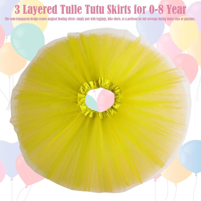 WINROLA Girls Tutu Skirt 3 Layered Tulle Tutu Skirts for 0-8 Year, Birthday Dance Kids Halloween Costume Cosplay Party Supplies - Image 2